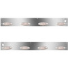 Stainless Steel Cab Panels W/ 8 P1 Amber/Clear LEDs, Dual Step Light Holes For Kenworth T800, W900