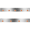 Stainless Steel Cab Panels W/ 9 Total P3 Amber/Amber LEDs, Dual Step Light Holes For Kenworth T800, W900