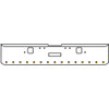 20 Inch Chrome Texas Square Rolled End Bumper Kit With Center Tow And Hook Holes, 15 Round 2 Inch Amber-Clear Mirage Lights With Visor For Freightliner Classic 120/132 Xl