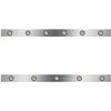 Stainless Steel Cab Panels W/ 11 Total 2 Inch Amber/Clear LEDs For Kenworth W900L Aerocab