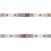 Stainless Steel Cab Panels W/ 12 P3 Amber/Amber LEDs For Kenworth W900L Aerocab