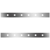 42 Inch Stainless Non-Aero Sleeper Panels W/ 12 Round 3/4 Inch Light Holes For Kenworth T800, W900