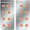 Stainless Steel Cowl Panels W/ 16 P3 Amber/Amber LEDs For Kenworth W900L, W900L Aerocab