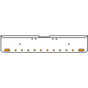 18 Inch Chrome Texas Rolled End Bumper Kit With Bolt Holes And 2 Oval-10 Round 2 Inch Amber Mirage Lights For Freightliner Classic 120, 132 Xl 2002- 2007