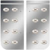 Stainless Steel Cowl Panels W/ 16 P3 Amber/Clear LEDs For Kenworth W900L, W900L Aerocab