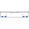 22 Inch Chrome Texas Rolled End Bumper Kit With Bolt Holes And 4 Oval Amber-Blue Dual Revolution Lights For Freightliner Classic 120, 132 Xl 2002- 2007