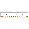18 Inch Chrome Texas Rolled End Bumper Kit With Center Tow Hole And 2 Oval-10 Round 2 Inch Amber-Clear Mirage Lights For Freightliner Classic 120, 132 Xl 2002- 2007