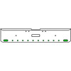 20 Inch Chrome Texas Rolled End Bumper Kit With Center Tow Hole And 2 Oval-10 Round 2 Inch Amber-Green Dual Revolution Lights For Freightliner Classic 120, 132 Xl 2002- 2007