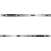 72 Inch Stainless Steel Sleeper Panels W/ 8 P1 Amber/Smoked LEDs For Kenworth W900 Aerocab