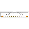 18 Inch Chrome Texas Rolled End Bumper Kit With Hook Holes And 2 Oval-10 Round 2 Inch Amber-Clear Mirage Lights With Visors For Freightliner Classic 120, 132 Xl 2002- 2007
