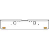 18 Inch Chrome Texas Rolled End Bumper Kit With Hook Holes And 2 Oval Amber-Clear Chrome Lights With Visors For Freightliner Classic 120, 132 Xl 2002- 2007