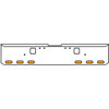 18 Inch Chrome Texas Rolled End Bumper Kit With Hook Holes And 6 Oval Amber-Clear Chrome Lights For Freightliner Classic 120, 132 Xl 2002- 2007