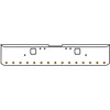 18 Inch Chrome Texas Rolled End Bumper Kit With Hook Holes And 15 Round 2 Inch Amber Std Lights With Visors For Freightliner Classic 120, 132 Xl 2002- 2007
