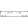 20 Inch Chrome Texas Rolled End Bumper Kit With Hook Holes And 4 Oval Amber-Clear Chrome Lights With Visors For Freightliner Classic 120, 132 Xl 2002- 2007