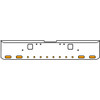 20 Inch Chrome Texas Rolled End Bumper Kit With Hook Holes And 4 Oval-8 Round 2 Inch Amber-Clear Chrome Lights With Visors For Freightliner Classic 120, 132 Xl 2002- 2007
