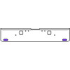 22 Inch Chrome Texas Rolled End Bumper Kit With Hook Holes And 2 Oval Amber-Purple Dual Revolution Lights For Freightliner Classic 120, 132 Xl 2002- 2007