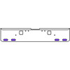 22 Inch Chrome Texas Rolled End Bumper Kit With Hook Holes And 4 Oval Amber-Purple Dual Revolution Lights For Freightliner Classic 120, 132 Xl 2002- 2007