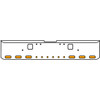 22 Inch Chrome Texas Rolled End Bumper Kit With Hook Holes And 6 Oval-6 Round 2 Inch Amber-Clear Mirage Lights With Visors For Freightliner Classic 120, 132 Xl 2002- 2007