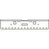 18 Inch Chrome Texas Rolled End Bumper Kit With Center Tow And Hook Holes And 15 Round 2 Inch Amber-Clear Std Leds Lights For Freightliner Classic 120, 132 Xl 2002- 2007