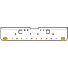 20 Inch Chrome Texas Rolled End Bumper Kit With Center Tow And Hook Holes And 2 Oval-10 Round 2 Inch Amber-Clear Chrome Lights For Freightliner Classic 120, 132 Xl 2002- 2007