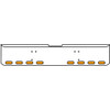 18 Inch Chrome Texas Rolled End Bumper Kit With Bolt Holes And 8 Oval Amber-Clear Mirage Lights With Visors For Freightliner Classic 120, 132 Xl 2008- 2010