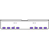 20 Inch Chrome Texas Rolled End Bumper Kit With Bolt Holes And 8 Oval Amber-Purple Dual Revolution Lights For Freightliner Classic 120, 132 Xl 2008- 2010