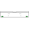 22 Inch Chrome Texas Rolled End Bumper Kit With Bolt Holes And 2 Oval Amber-Green Dual Revolution Lights With Visors For Freightliner Classic 120, Xl 132 1990 - 2010