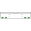 22 Inch Chrome Texas Rolled End Bumper Kit With Bolt Holes And 4 Oval Amber-Green Dual Revolution Lights With Visors For Freightliner Classic 120, Xl 132 1990 - 2010