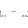 22 Inch Chrome Texas Rolled End Bumper Kit With Bolt Holes And 4 Oval Amber Mirage Lights With Visors For Freightliner Classic 120, Xl 132 1990 - 2010
