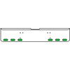 22 Inch Chrome Texas Rolled End Bumper Kit With Bolt Holes And 6 Oval Amber-Green Dual Revolution Lights For Freightliner Classic 120, Xl 132 1990 - 2010