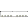 22 Inch Chrome Texas Rolled End Bumper Kit With Bolt Holes And 8 Oval-2 Round 2 Inch Amber-Purple Dual Revolution Lights With Visors For Freightliner Classic 120, Xl 132 1990 - 2010