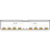 22 Inch Chrome Texas Rolled End Bumper Kit With Bolt Holes And 8 Oval-2 Round 2 Inch Amber-Clear Mirage Lights For Freightliner Classic 120, Xl 132 1990 - 2010