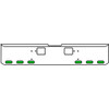 18 Inch Chrome Texas Rolled End Bumper Kit With Hook Holes And 6 Oval Amber-Green Dual Revolution Lights For Freightliner Classic 120, 132 Xl 2008- 2010