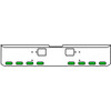 18 Inch Chrome Texas Rolled End Bumper Kit With Hook Holes And 8 Oval Amber-Green Dual Revolution Lights For Freightliner Classic 120, 132 Xl 2008- 2010