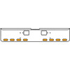 20 Inch Chrome Texas Rolled End Bumper Kit With Hook Holes And 8 Oval Amber-Clear Chrome Lights For Freightliner Classic 120, 132 Xl 2008- 2010