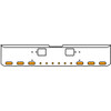 20 Inch Chrome Texas Rolled End Bumper Kit With Hook Holes And 6 Oval-6 Round 2 Inch Amber Mirage Lights For Freightliner Classic 120, 132 Xl 2008- 2010