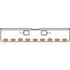 20 Inch Chrome Texas Rolled End Bumper Kit With Hook Holes And 9 Oval Amber-Clear Chrome Lights With Visors For Freightliner Classic 120, 132 Xl 2008- 2010