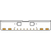 22 Inch Chrome Texas Rolled End Bumper Kit With Hook Holes And 4 Oval-8 Round 2 Inch Amber-Clear Chrome Lights For Freightliner Classic 120, Xl 132 1990 - 2010