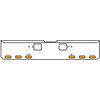22 Inch Chrome Texas Rolled End Bumper Kit With Hook Holes And 6 Oval Amber-Clear Chrome Lights With Visors For Freightliner Classic 120, Xl 132 1990 - 2010
