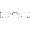 22 Inch Chrome Texas Rolled End Bumper Kit With Hook Holes And 2 Oval-10 Round 2 Inch Amber-Purple Dual Revolution Lights For Freightliner Classic 120, Xl 132 1990 - 2010