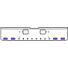 22 Inch Chrome Texas Rolled End Bumper Kit With Hook Holes And 4 Oval-8 Round 2 Inch Amber-Purple Dual Revolution Lights With Visors For Freightliner Classic 120, Xl 132 1990 - 2010