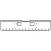 22 Inch Chrome Texas Rolled End Bumper Kit With Hook Holes And 15 Round 2 Inch Amber Vantage Lights For Freightliner Classic 120, Xl 132 1990 - 2010