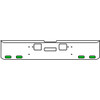 22 Inch Chrome Texas Rolled End Bumper Kit With Center Tow And Hook Holes And 4 Oval Amber-Green Dual Revolution Lights For Freightliner Classic 120, Xl 132 1990 - 2010