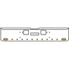 22 Inch Chrome Texas Rolled End Bumper Kit With Center Tow And Hook Holes And 2 Oval-10 Round 2 Inch Amber-Clear Mirage Lights With Visors For Freightliner Classic 120, Xl 132 1990 - 2010