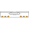 22 Inch Chrome Texas Rolled End Bumper Kit With Center Tow And Hook Holes And 6 Oval Amber-Clear Mirage Lights For Freightliner Classic 120, Xl 132 1990 - 2010