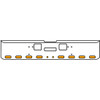 22 Inch Chrome Texas Rolled End Bumper Kit With Center Tow And Hook Holes And 8 Oval-2 Round 2 Inch Amber-Clear Mirage Lights For Freightliner Classic 120, Xl 132 1990 - 2010