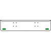 18 Inch Chrome Texas Rolled End Bumper Kit With Bolt Holes And 2 Oval Amber-Green Dual Revolution Lights With Visors For International 9900 Ix 2000 Thru 2011