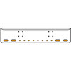 18 Inch Chrome Texas Rolled End Bumper Kit With Bolt Holes And 4 Oval-8 Round 2 Inch Amber-Clear Mirage Lights With Visors For International 9900 Ix 2000 Thru 2011