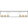 20 Inch Chrome Texas Rolled End Bumper Kit With Bolt Holes And 6 Oval Amber-Clear Mirage Lights With Visors For International 9900 Ix 2000 Thru 2011