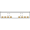20 Inch Chrome Texas Rolled End Bumper Kit With Bolt Holes And 8 Oval Amber-Clear Chrome Lights For International 9900 Ix 2000 Thru 2011
